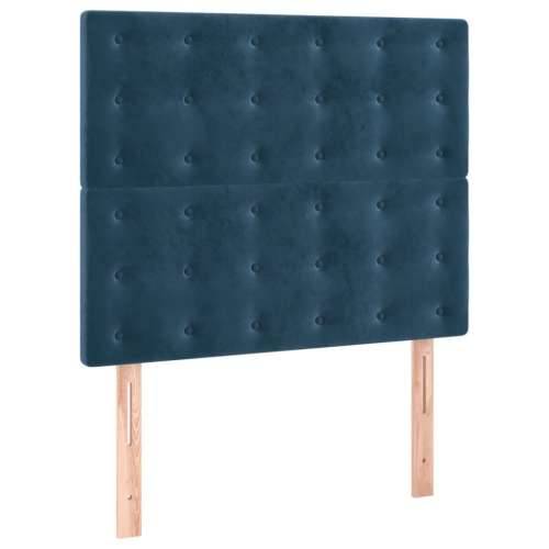 Box spring krevet s madracem tamnoplavi 90x190 cm baršunasti - Tamno plava 90 x 190 cm gumbi Cijena