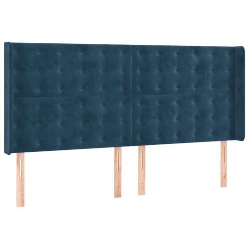 Krevet s oprugama i madracem tamnoplavi 180x200 cm baršunasti - Tamno plava 180 x 200 cm gumbi Cijena