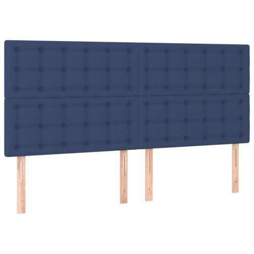 Krevet box spring s madracem LED plavi 180x200 cm od tkanine - Plava 180 x 200 cm gumbi Cijena