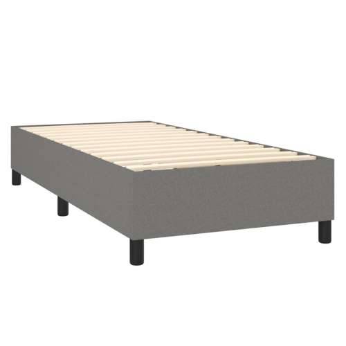Krevet s oprugama i madracem tamnosivi 90 x 190 cm od tkanine - Tamno siva 90 x 190 cm gumbi Cijena