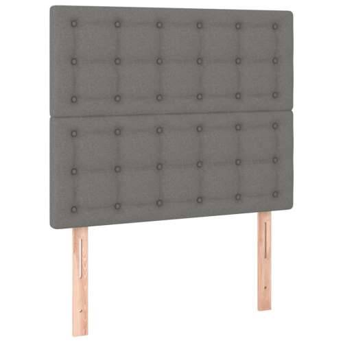 Krevet s oprugama i madracem tamnosivi 90 x 190 cm od tkanine - Tamno siva 90 x 190 cm gumbi Cijena