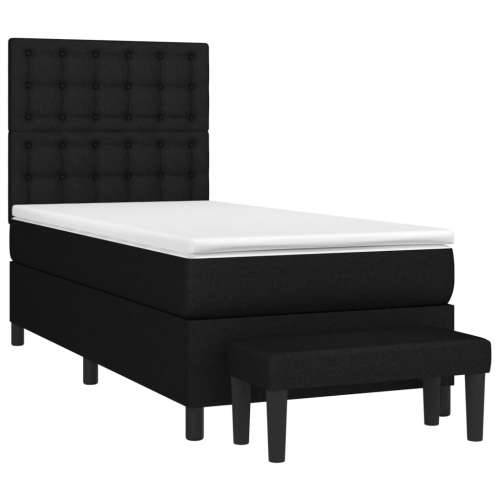 Box spring krevet s madracem crni 90x190 cm od tkanine - Crna 90 x 190 cm gumbi Cijena