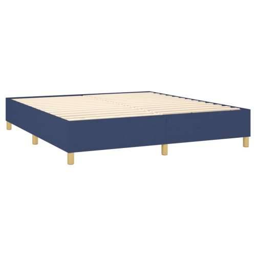 Krevet box spring s madracem LED plavi 180x200 cm od tkanine - Plava 180 x 200 cm gumbi Cijena