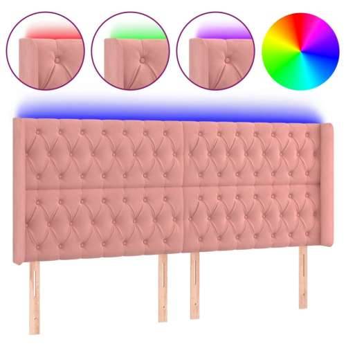 LED uzglavlje ružičasto 183x16x118/128 cm baršunasto - Ružičasta 183 x 16 x 118/128 cm 1 Cijena