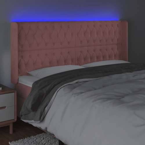 LED uzglavlje ružičasto 183x16x118/128 cm baršunasto - Ružičasta 183 x 16 x 118/128 cm 1 Cijena