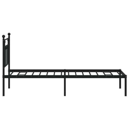 Metalni okvir za krevet s uzglavljem crni 75x190 cm - Crna 75 x 190 cm s uzglavljem Cijena