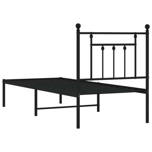 Metalni okvir za krevet s uzglavljem crni 75x190 cm - Crna 75 x 190 cm s uzglavljem Cijena