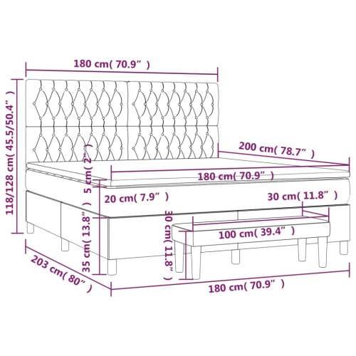 Krevet s oprugama i madracem crni 180x200 cm od tkanine Cijena