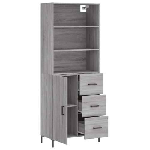Visoka komoda siva sonome 69,5x34x180 cm od konstruiranog drva - Sivi hrast sonoma 1 1 vrata 3 ladice Cijena