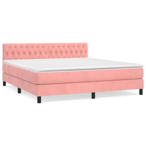 Krevet s oprugama i madracem ružičasti 180x200 cm baršunasti Cijena