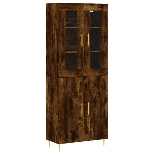 Visoka komoda dimljeni hrast 69,5x34x180 cm konstruiranog drva - Dimljeni hrast 1 2 vrata Cijena