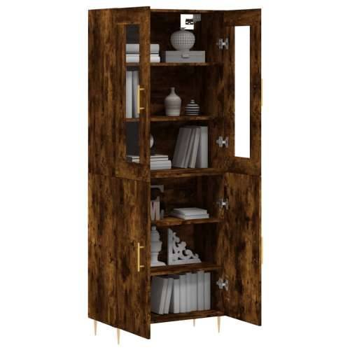 Visoka komoda dimljeni hrast 69,5x34x180 cm konstruiranog drva - Dimljeni hrast 1 2 vrata Cijena