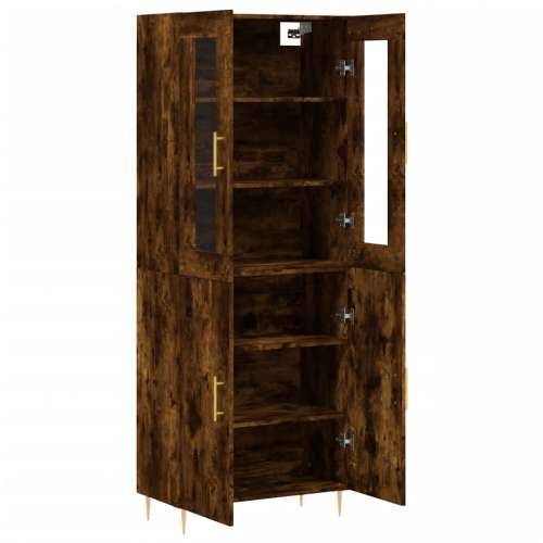 Visoka komoda dimljeni hrast 69,5x34x180 cm konstruiranog drva - Dimljeni hrast 1 2 vrata Cijena