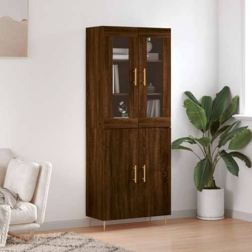 Visoka komoda boja hrasta 69,5x34x180 cm od konstruiranog drva - Smeđi hrast 1 2 vrata Cijena