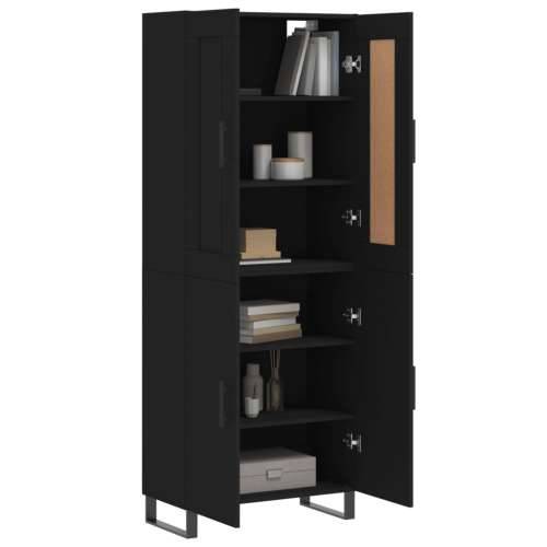 Visoka komoda crni 69,5x34x180 cm konstruirano drvo - Crna 1 2 vrata Cijena