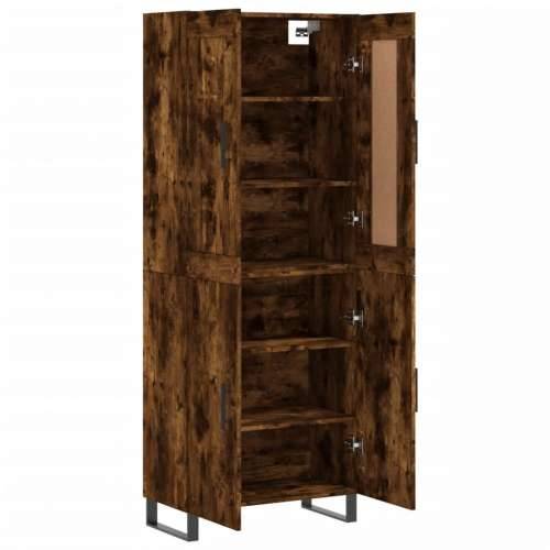 Visoka komoda dimljeni hrast 69,5x34x180 cm konstruiranog drva - Dimljeni hrast 1 2 vrata Cijena