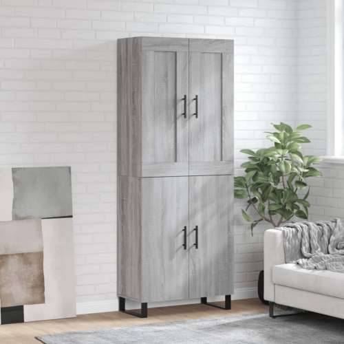 Visoka komoda siva sonome 69,5x34x180 cm od konstruiranog drva - Sivi hrast sonoma 1 2 vrata Cijena