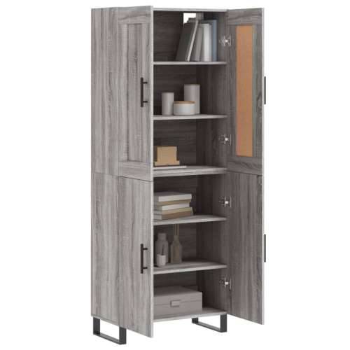 Visoka komoda siva sonome 69,5x34x180 cm od konstruiranog drva - Sivi hrast sonoma 1 2 vrata Cijena