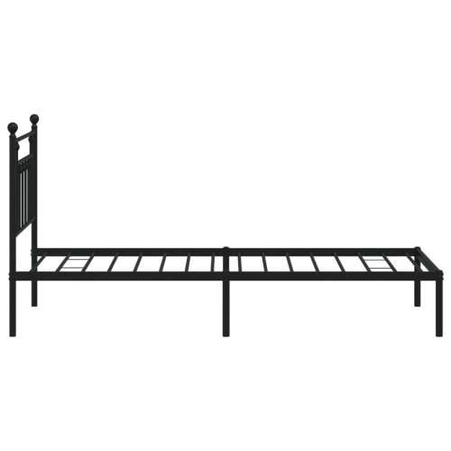 Metalni okvir za krevet s uzglavljem crni 90x190 cm - Crna 90 x 190 cm s uzglavljem Cijena