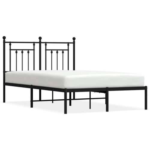 Metalni okvir za krevet s uzglavljem crni 120x190 cm Crna 120 x 190 cm s uzglavljem Cijena