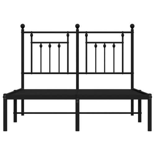 Metalni okvir za krevet s uzglavljem crni 120x190 cm Crna 120 x 190 cm s uzglavljem Cijena