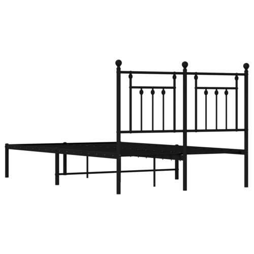 Metalni okvir za krevet s uzglavljem crni 120x190 cm Crna 120 x 190 cm s uzglavljem Cijena