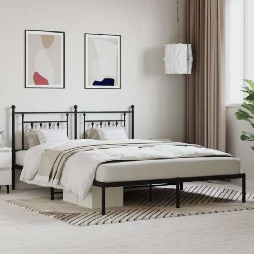 Metalni okvir za krevet s uzglavljem crni 180x200 cm - Crna 180 x 200 cm s uzglavljem Cijena