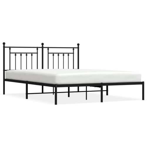 Metalni okvir za krevet s uzglavljem crni 180x200 cm - Crna 180 x 200 cm s uzglavljem Cijena