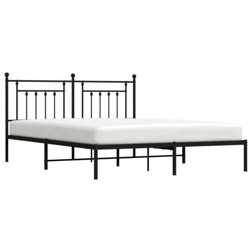 Metalni okvir za krevet s uzglavljem crni 180x200 cm - Crna 180 x 200 cm s uzglavljem Cijena