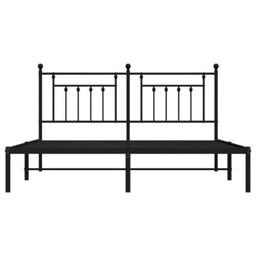 Metalni okvir za krevet s uzglavljem crni 180x200 cm - Crna 180 x 200 cm s uzglavljem Cijena