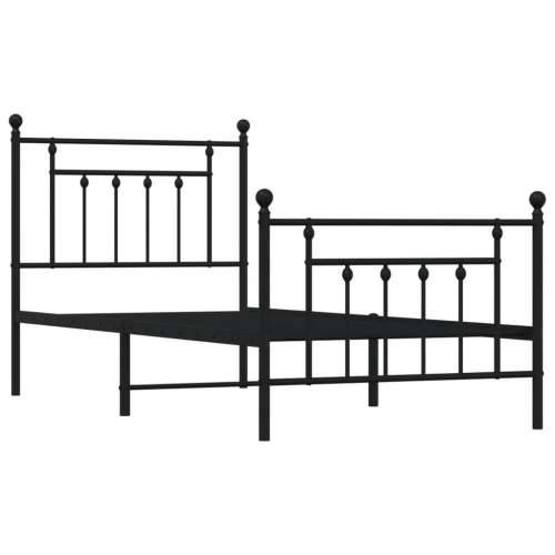 Metalni okvir kreveta uzglavlje i podnožje crni 90 x 200 cm - Crna 90 x 200 cm s uzglavljem i podnožjem Cijena