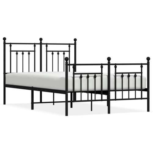 Metalni okvir kreveta uzglavlje i podnožje crni 120x190 cm - Crna 120 x 190 cm s uzglavljem i podnožjem Cijena