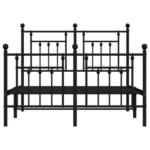 Metalni okvir kreveta uzglavlje i podnožje crni 120x190 cm - Crna 120 x 190 cm s uzglavljem i podnožjem Cijena