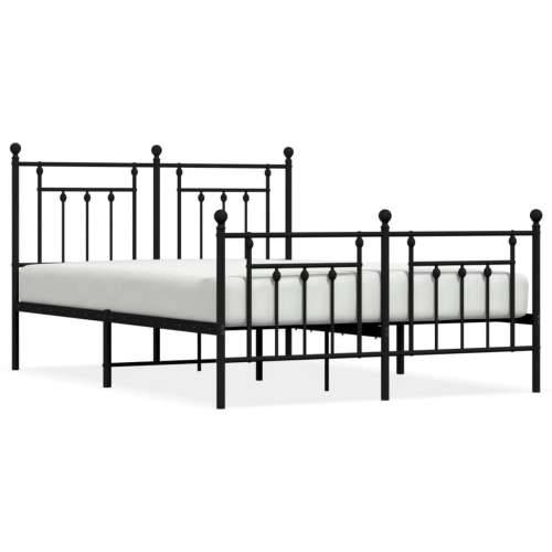 Metalni okvir kreveta uzglavlje i podnožje crni 140x190 cm - Crna 140 x 190 cm s uzglavljem i podnožjem Cijena