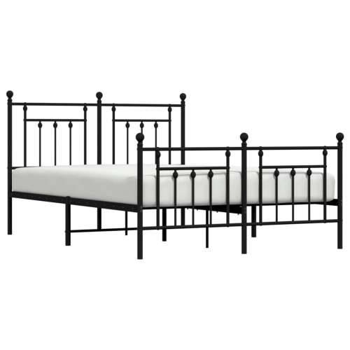 Metalni okvir kreveta uzglavlje i podnožje crni 140x190 cm - Crna 140 x 190 cm s uzglavljem i podnožjem Cijena