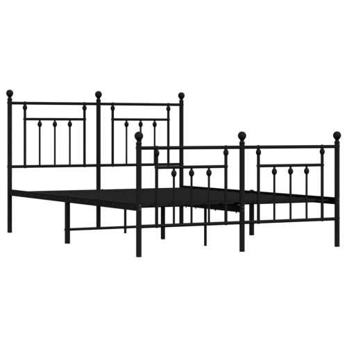 Metalni okvir kreveta uzglavlje i podnožje crni 140x190 cm - Crna 140 x 190 cm s uzglavljem i podnožjem Cijena