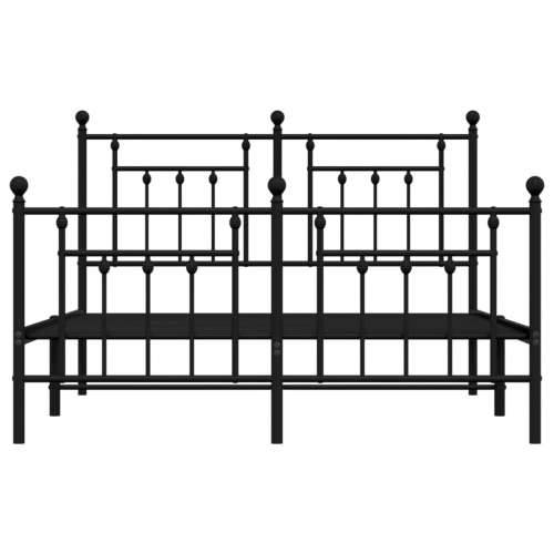 Metalni okvir kreveta uzglavlje i podnožje crni 140x190 cm - Crna 140 x 190 cm s uzglavljem i podnožjem Cijena