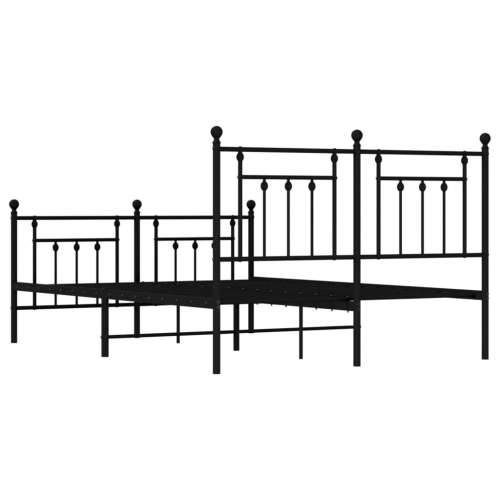 Metalni okvir kreveta uzglavlje i podnožje crni 140x190 cm - Crna 140 x 190 cm s uzglavljem i podnožjem Cijena