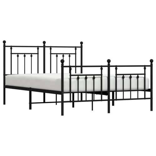 Metalni okvir kreveta uzglavlje i podnožje crni 150x200 cm - Crna 150 x 200 cm s uzglavljem i podnožjem Cijena