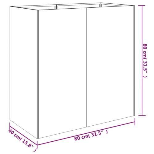 Posuda za sadnju 80 x 40 x 80 cm od čelika COR-TEN - 80 x 40 x 80 cm 1 Cijena