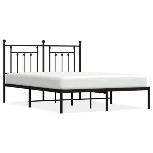 Metalni okvir za krevet s uzglavljem crni 140x200 cm - Crna 140 x 200 cm s uzglavljem Cijena