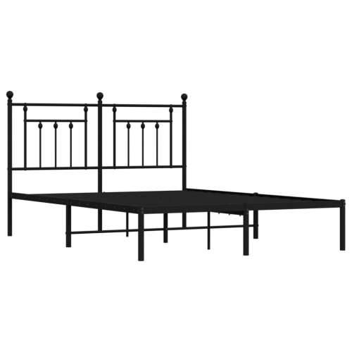 Metalni okvir za krevet s uzglavljem crni 140x200 cm - Crna 140 x 200 cm s uzglavljem Cijena