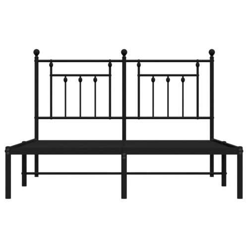 Metalni okvir za krevet s uzglavljem crni 140x200 cm - Crna 140 x 200 cm s uzglavljem Cijena