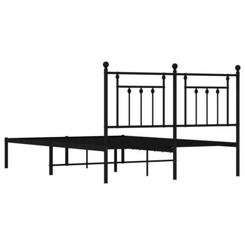 Metalni okvir za krevet s uzglavljem crni 140x200 cm - Crna 140 x 200 cm s uzglavljem Cijena