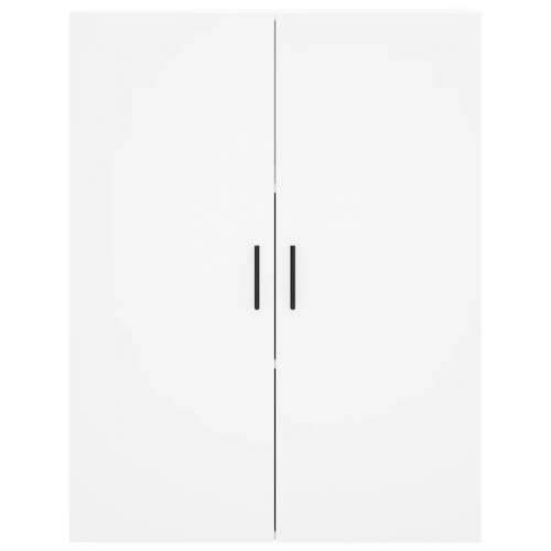 Visoka komoda bijela 69,5x34x180 cm konstruirano drvo - Bijela 1 1 staklena vrata 3 ladice Cijena