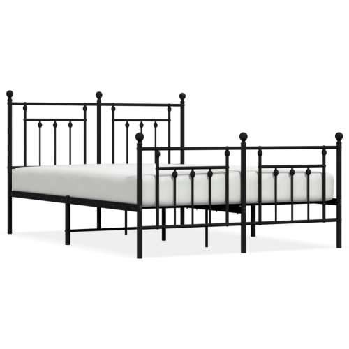 Metalni okvir kreveta uzglavlje i podnožje crni 140x200 cm - Crna 140 x 200 cm s uzglavljem i podnožjem Cijena