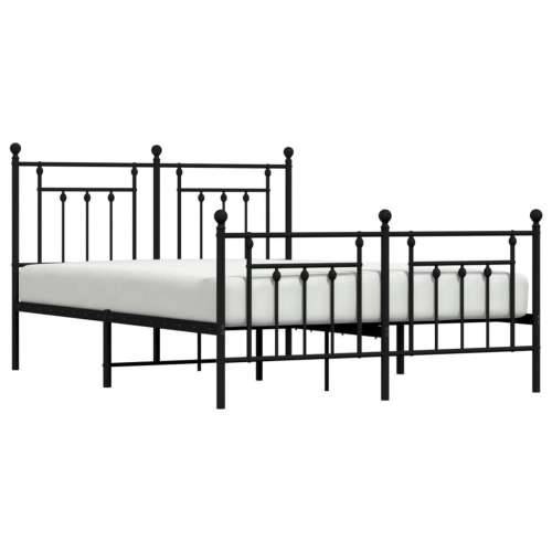 Metalni okvir kreveta uzglavlje i podnožje crni 140x200 cm - Crna 140 x 200 cm s uzglavljem i podnožjem Cijena