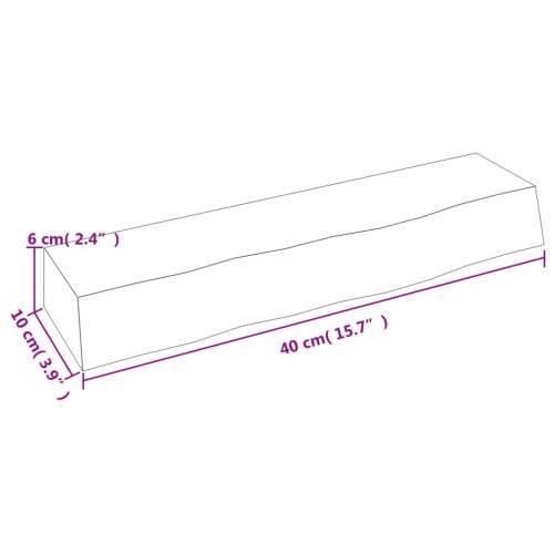 Zidna polica 40 x 10 x 6 cm od neobrađene masivne hrastovine Prirodna 40 x 10 x 6 cm 1 Cijena