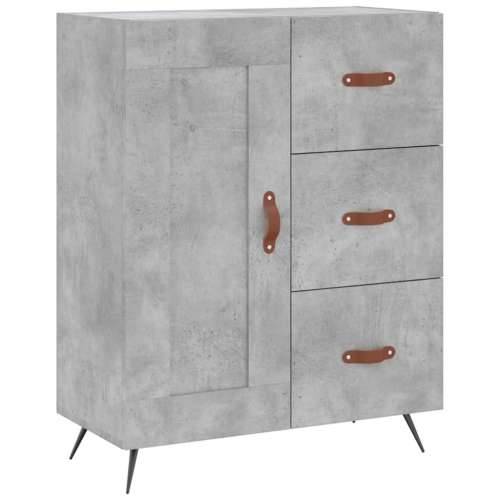 Visoka komoda siva betona 69,5x34x180 cm od konstruiranog drva - Beton siva 1 1 drvena vrata 3 ladice Cijena