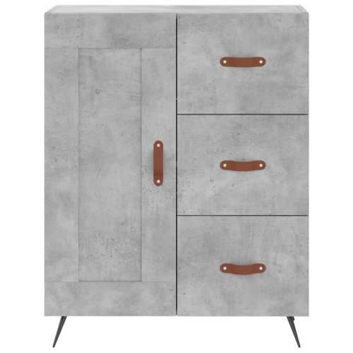 Visoka komoda siva betona 69,5x34x180 cm od konstruiranog drva - Beton siva 1 1 drvena vrata 3 ladice Cijena